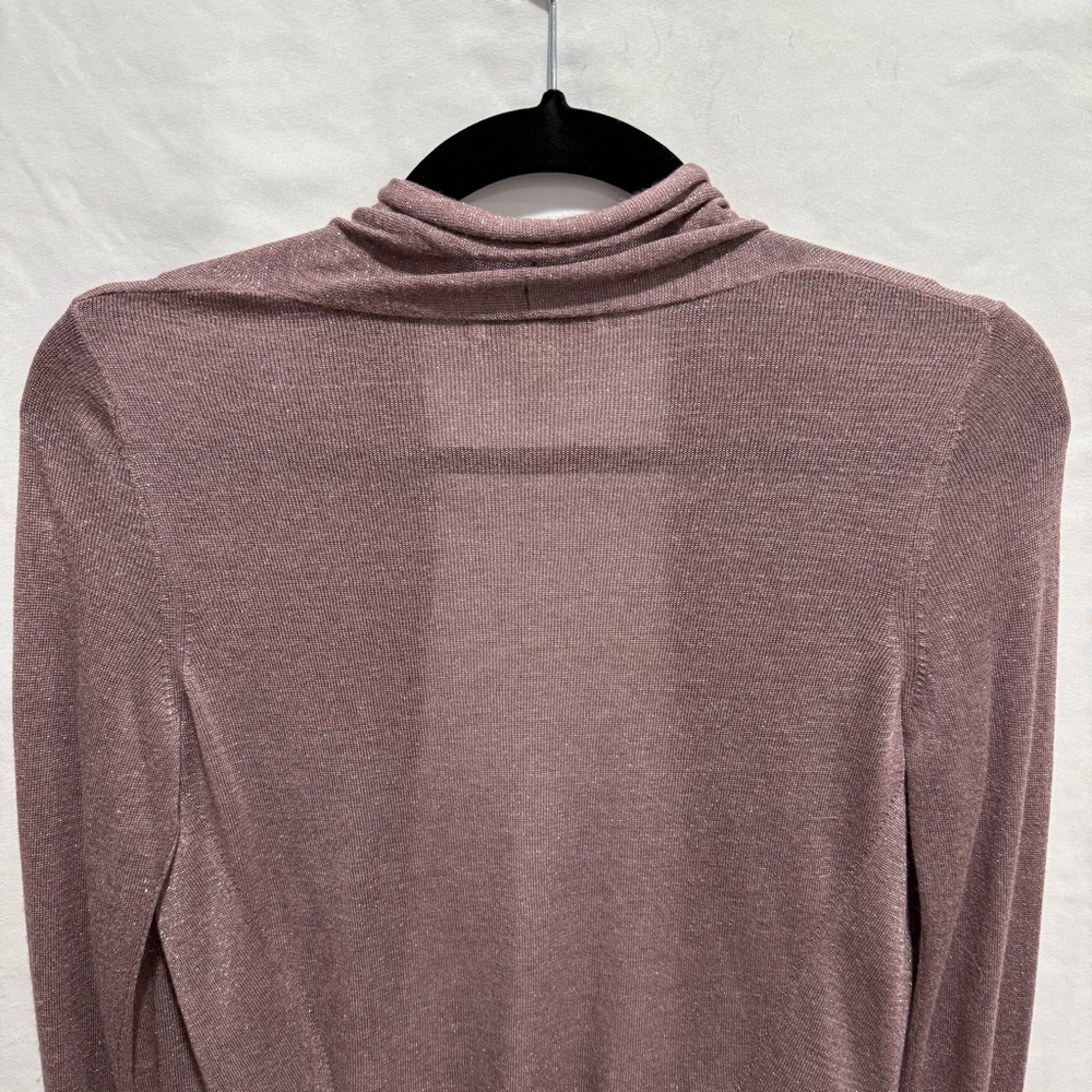 Banana Republic Metallic Ruffle Hem Open Cardigan Small Festive Office Wedding - Picture 12 of 14